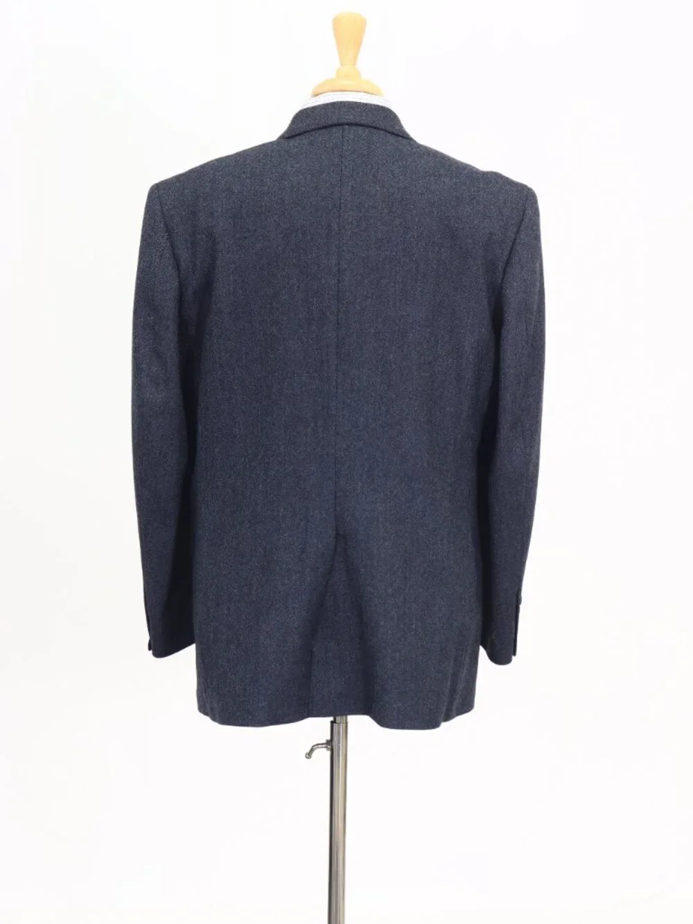 Lands' End 44R Blue Blazer Sport Coat Jacket 2-Button Herringbone W875